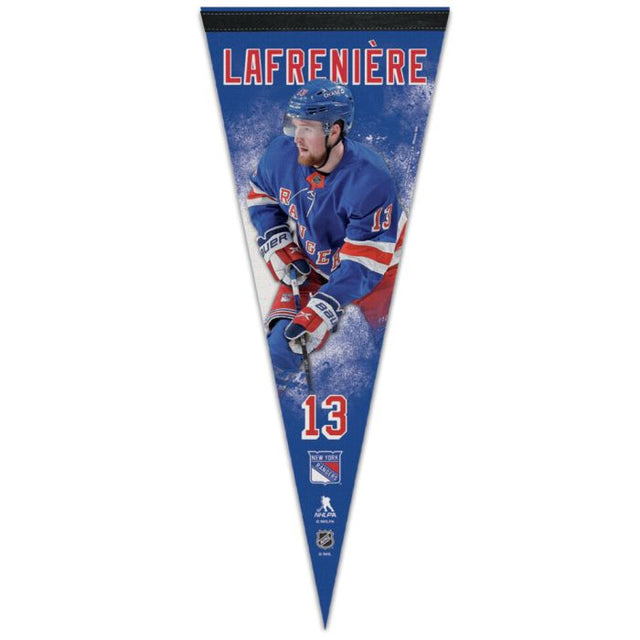 Banderín premium IMAGE de los New York Rangers de 12" x 30" de Alexis Lafreniere