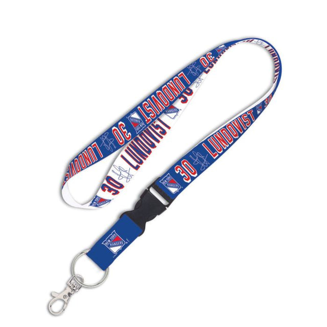 Cordón de los New York Rangers con hebilla desmontable de 1" Henrik Lundqvist