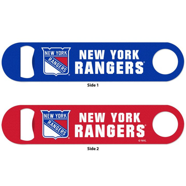 Abridor de botellas de metal de dos caras de los New York Rangers