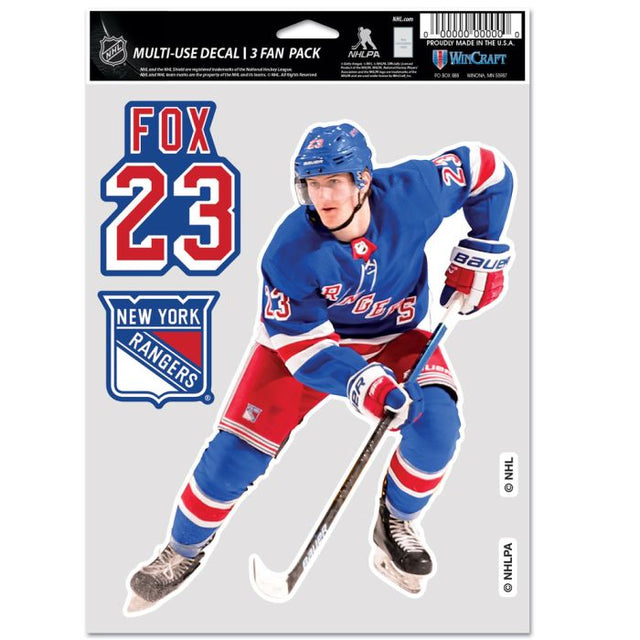 Paquete multiusos para 3 fanáticos de los New York Rangers, Adam Fox