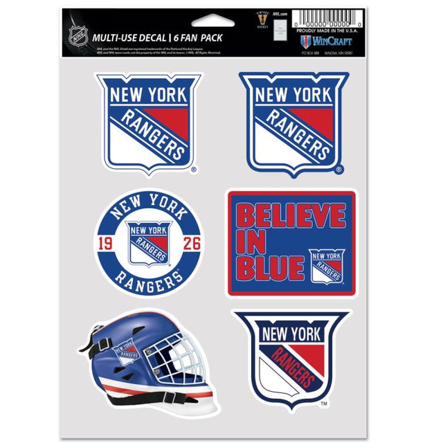 Paquete multiusos para 6 aficionados de los New York Rangers