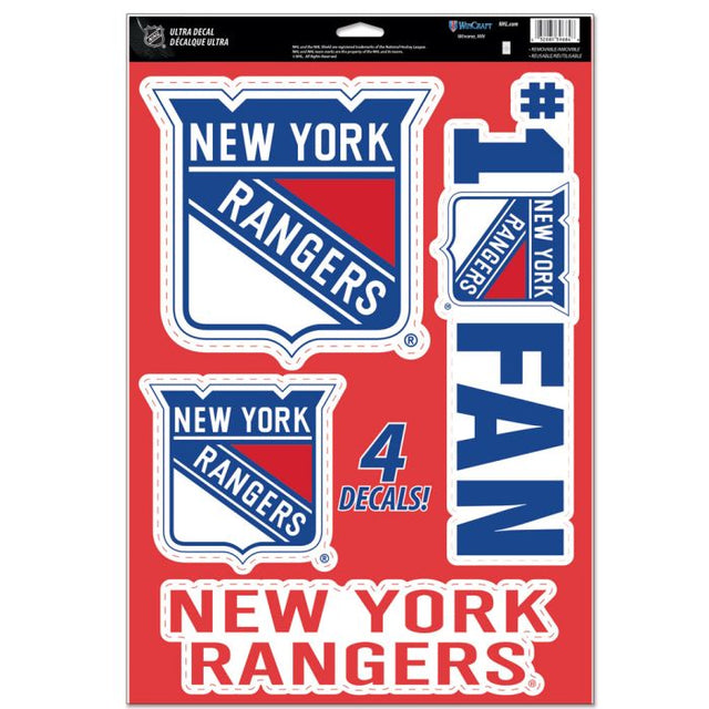 Calcomanía multiusos de los New York Rangers de 11" x 17"