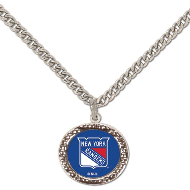 Collar de los New York Rangers con tarjeta de joyería con dije