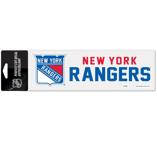 Calcomanías de corte perfecto de los New York Rangers de 3" x 10"