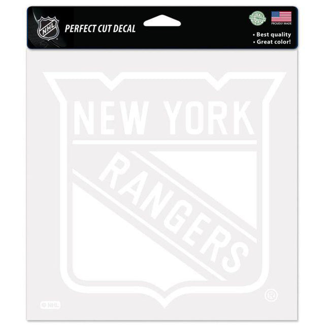 Calcomanías de corte perfecto de los New York Rangers de 8" x 8"