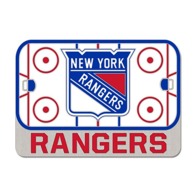 Tarjeta de joyería con pin esmaltado coleccionable RINK de los New York Rangers