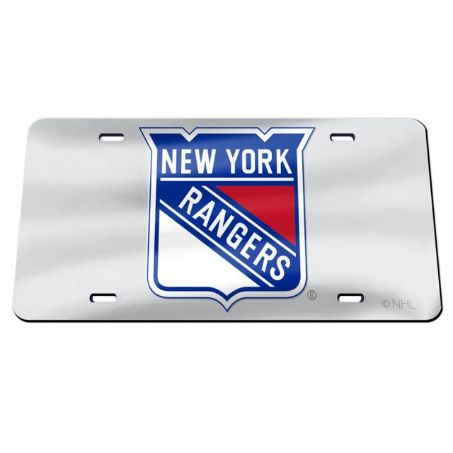 Matrícula especial acrílica plateada de los New York Rangers