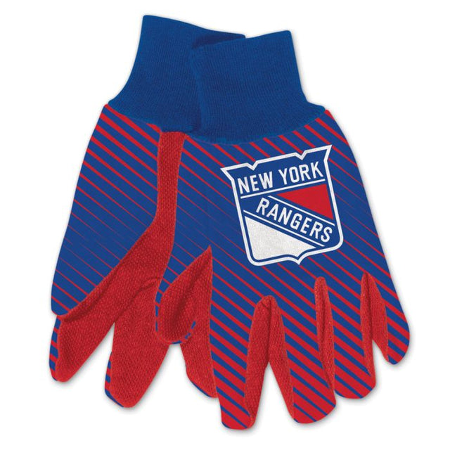 New York Rangers STRIPE Adult Two Tone Gloves