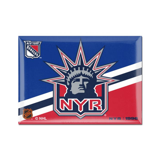 Imán de metal de edición especial de los New York Rangers de 2,5" x 3,5"