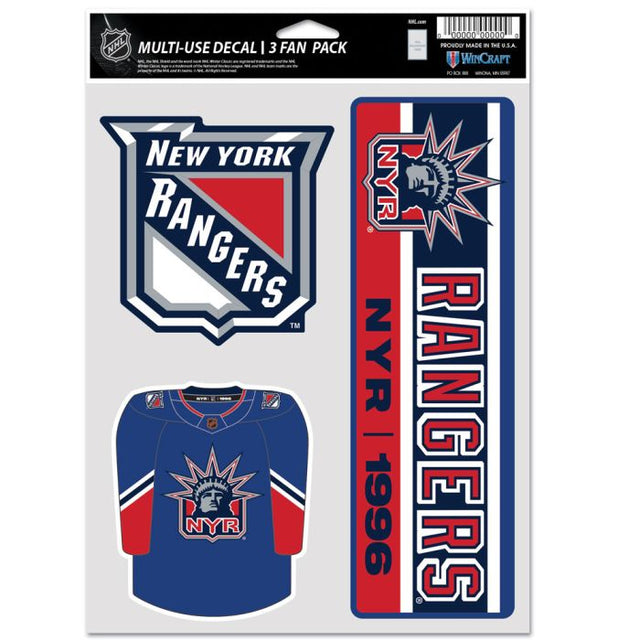 Paquete multiusos para 3 fanáticos de los New York Rangers, edición especial