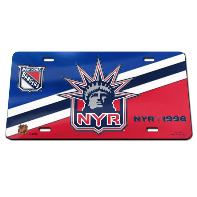 Matrícula de acrílico especial de edición especial de los New York Rangers