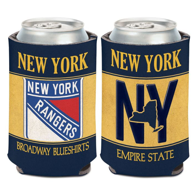 Enfriador de lata con placa estatal de los New York Rangers, 12 oz.