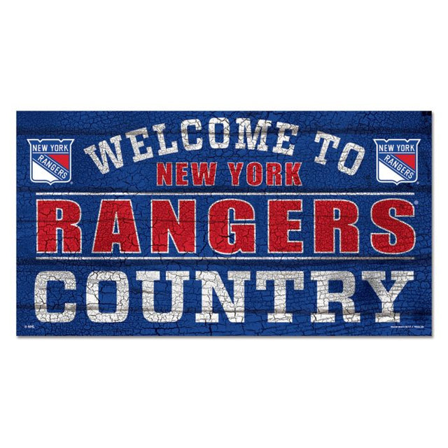 New York Rangers Wood Sign 13"x24" 1/4" thick