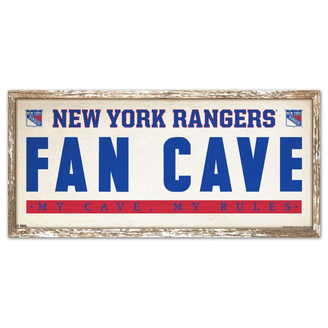 Letrero de madera de los New York Rangers de 20 x 43 cm