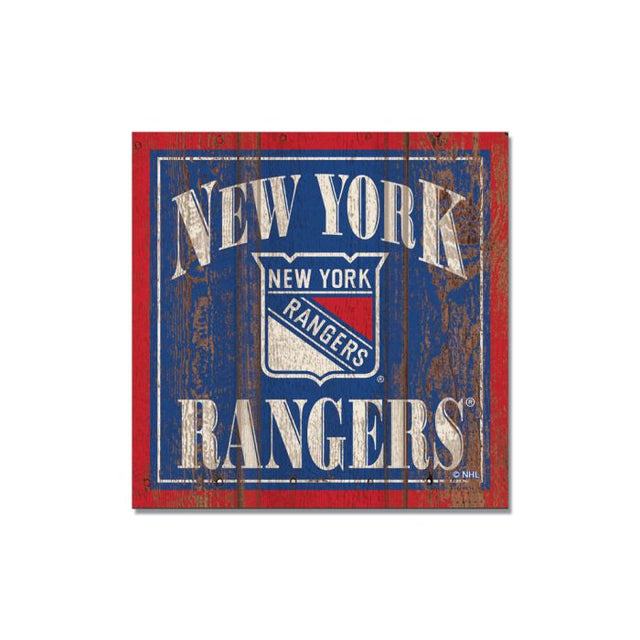 New York Rangers Wooden Magnet 3" X 3"