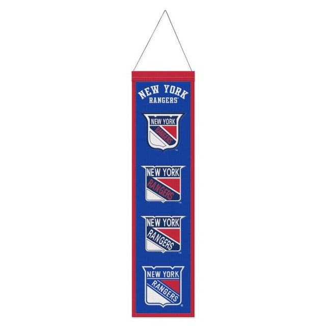 Estandarte de lana de los New York Rangers de 20 x 81 cm