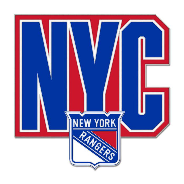 Tarjeta de joyería con pin esmaltado de colección de la mascota de los New York Rangers