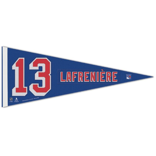 Banderín premium con el número de los New York Rangers de 12" x 30" de Alexis Lafreniere