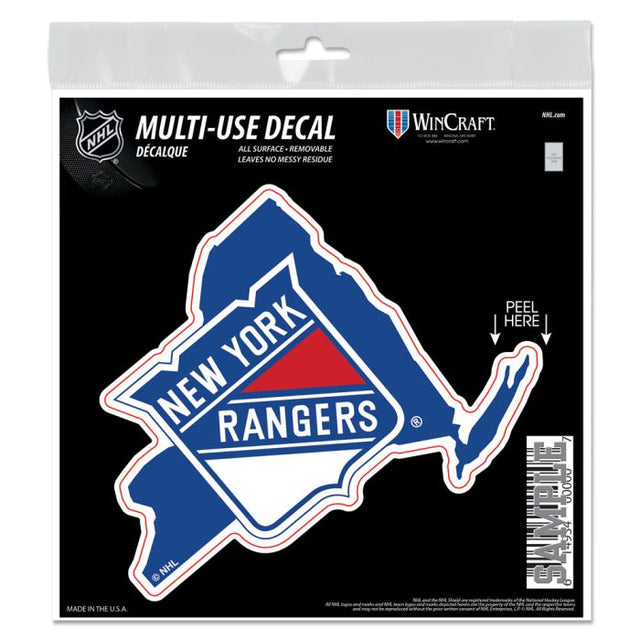 New York Rangers state shape All Surface Decal 6" x 6"