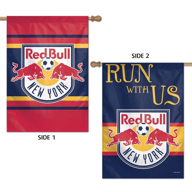 Bandera vertical de los New York Red Bulls de 2 lados, 28" x 40"