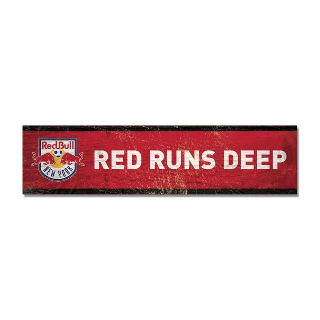 Imán de madera de los New York Red Bulls de 1,5" x 6"