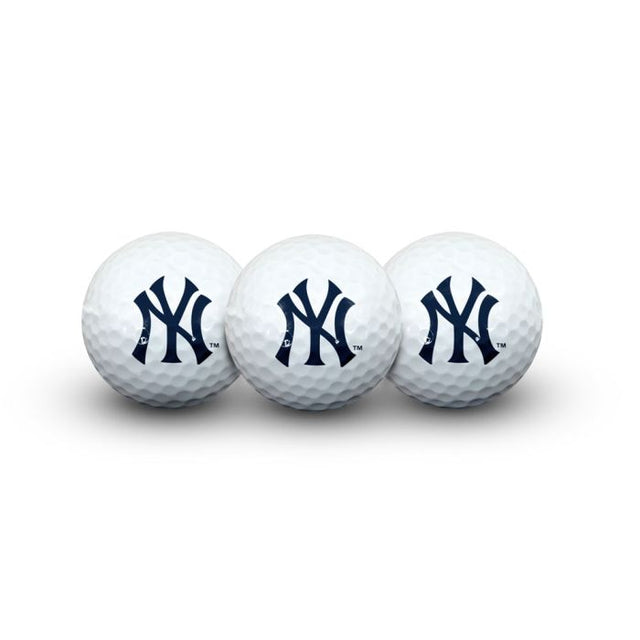 3 pelotas de golf de los New York Yankees en estuche tipo concha