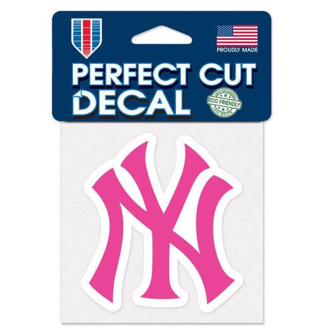 Calcomanía de color de corte perfecto BCA de los Yankees de Nueva York de 4" x 4"