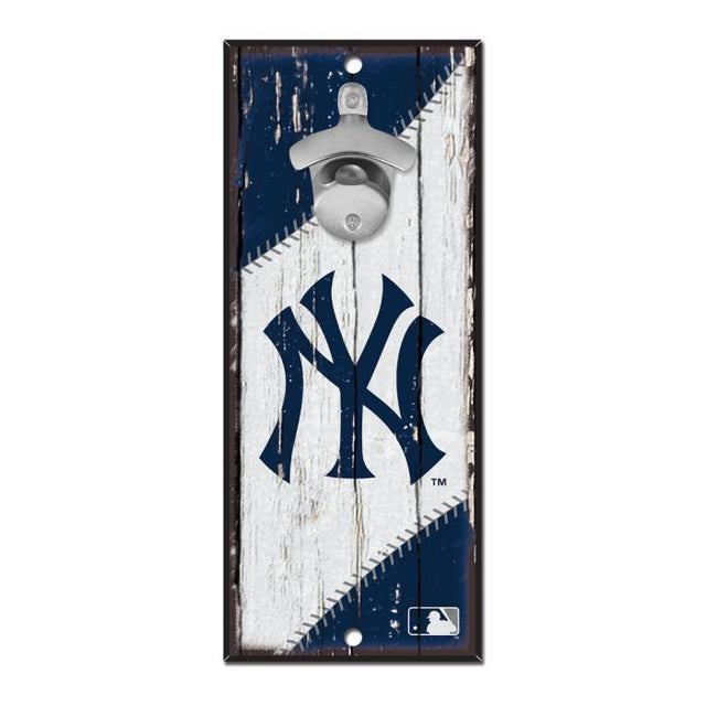 Letrero destapador de botellas de los Yankees de Nueva York de 5 x 11 pulgadas