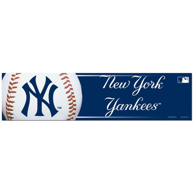 Tira de parachoques de los Yankees de Nueva York de 3" x 12"