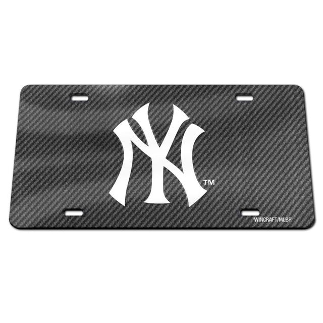 New York Yankees CARBON Specialty Acrylic License Plate