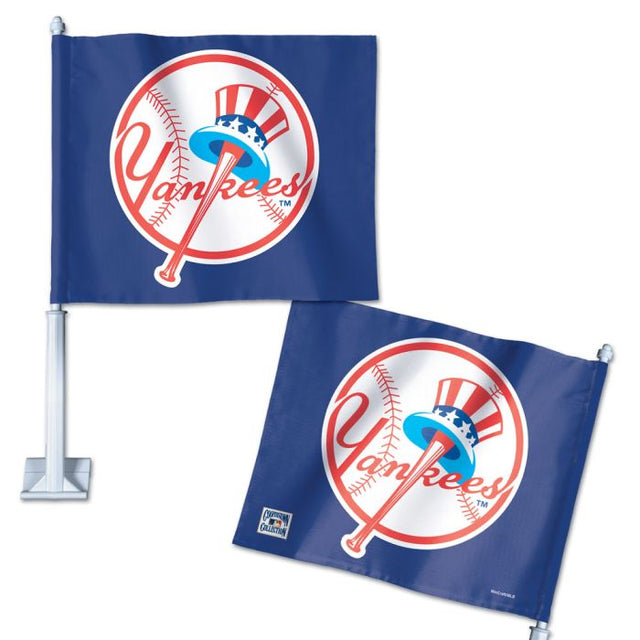 Bandera para auto de los New York Yankees/Cooperstown, 11,75" x 14"