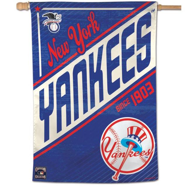 Bandera vertical de Cooperstown de los Yankees de Nueva York, 28" x 40"