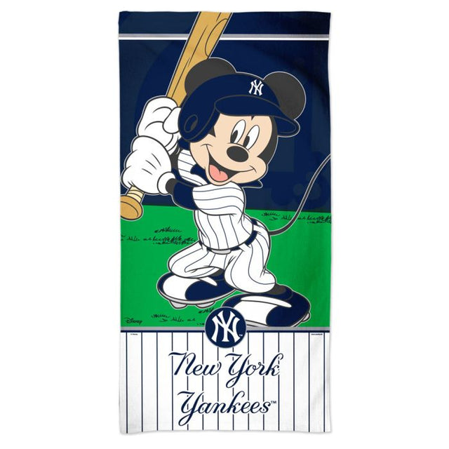 Toalla de playa Spectra de Mickey de los New York Yankees y Disney de 76 x 152 cm