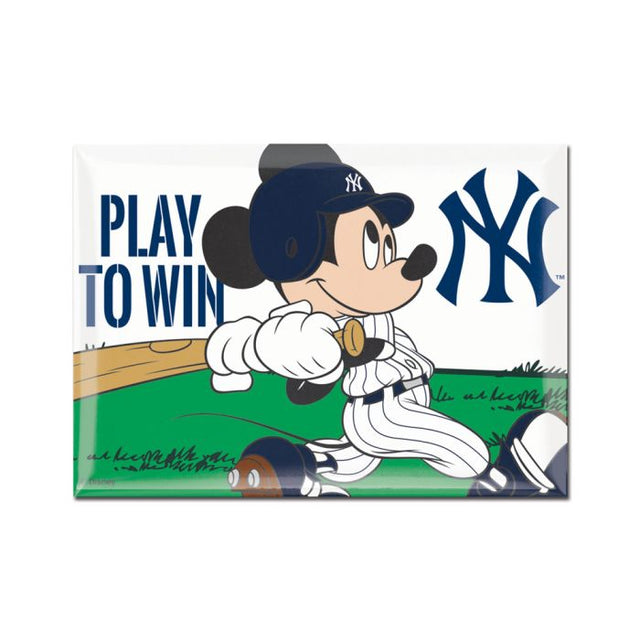 Imán metálico de los Yankees de Nueva York y Disney de 2,5" x 3,5"