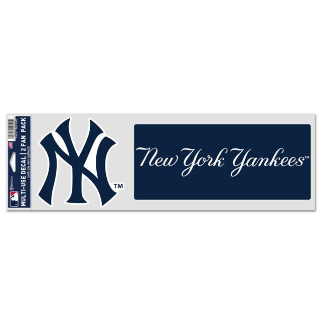 Calcomanías para fanáticos de los Yankees de Nueva York de 3,75" x 12"