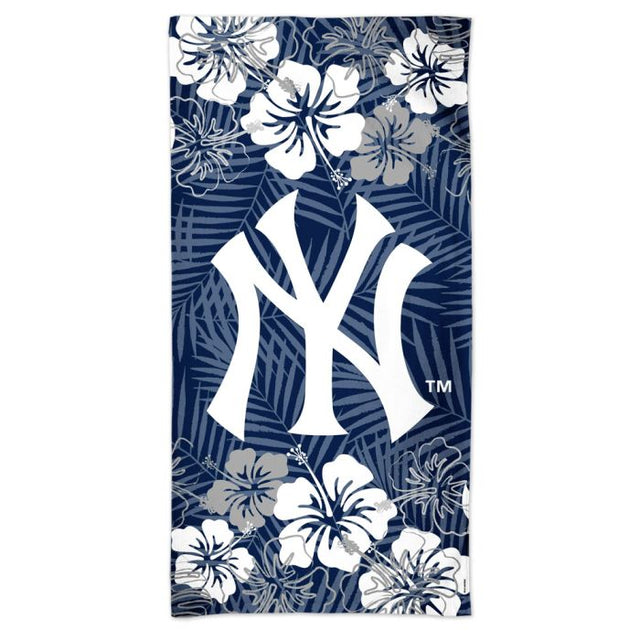 Toalla de playa Spectra con estampado floral de los Yankees de Nueva York, 30 x 60 pulgadas