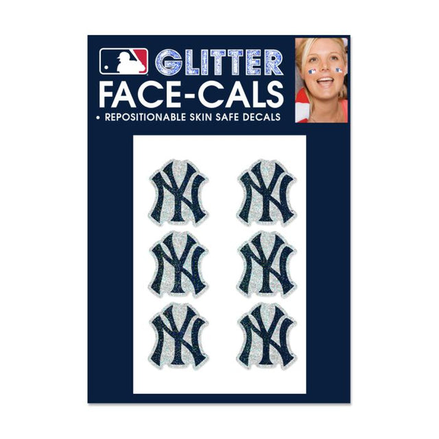 New York Yankees Glitter Tattoo 6 Pack