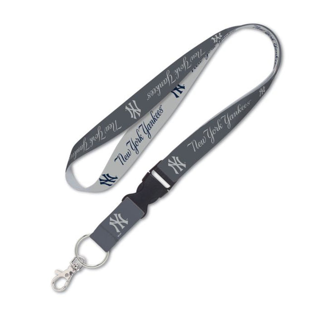 New York Yankees Grey Lanyard w/detachable buckle 1"