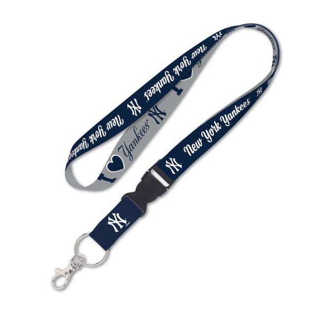 New York Yankees Heart Lanyard w/detachable buckle 1"