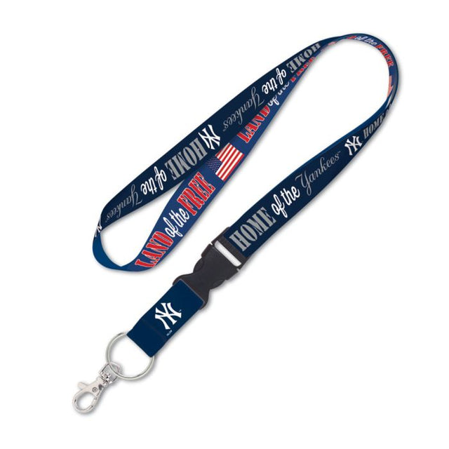 New York Yankees LAND OF THE FREE Lanyard w/detachable buckle 1"