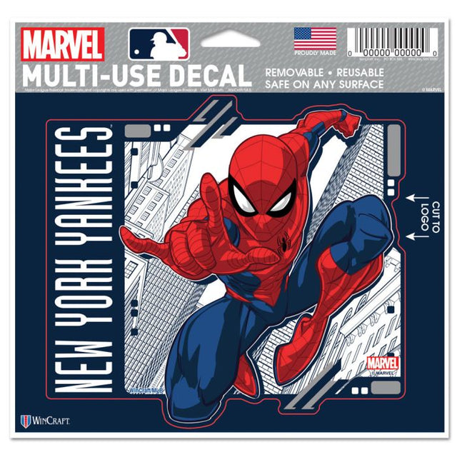 Calcomanía multiusos de los New York Yankees/Marvel (c) 2021 MARVEL: corte con el logotipo de 5" x 6"