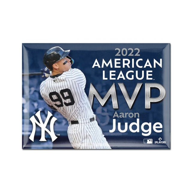 Imán de metal de los Yankees de Nueva York de 2,5" x 3,5" de Aaron Judge