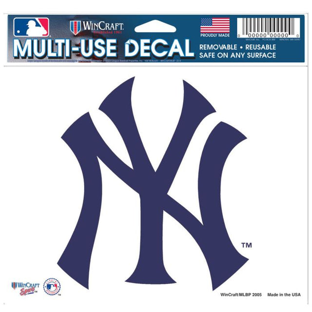 New York Yankees Multi-Use Decal -Clear Bckrgd 5" x 6"