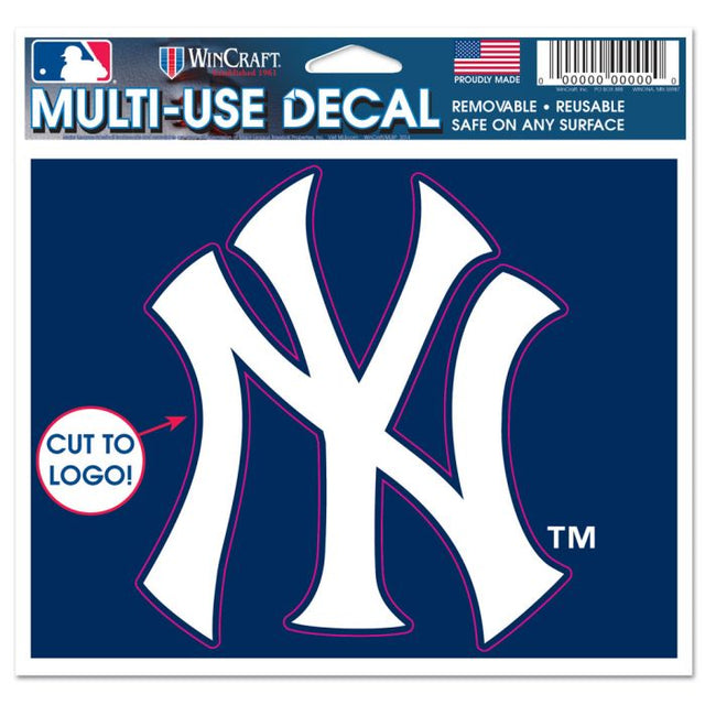 Calcomanía multiusos de los New York Yankees: cortada con el logotipo de 5" x 6"