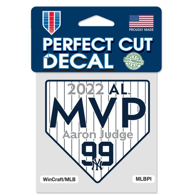 Calcomanía de color de corte perfecto de los Yankees de Nueva York de 4" x 4" de Aaron Judge