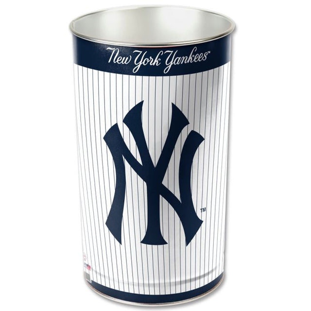 Papelera con diseño de rayas de los Yankees de Nueva York, cónica, 15" de alto