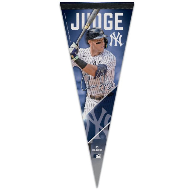 Banderín premium de los Yankees de Nueva York de 12" x 30" de Aaron Judge