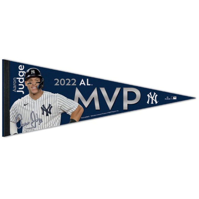 Banderín premium de los Yankees de Nueva York de 12" x 30" de Aaron Judge