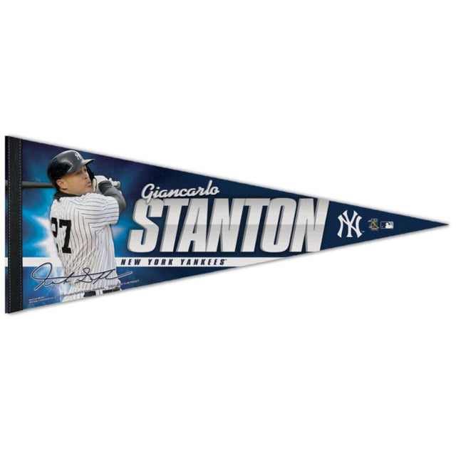 Banderín premium de los Yankees de Nueva York de 12" x 30" de Giancarlo Stanton