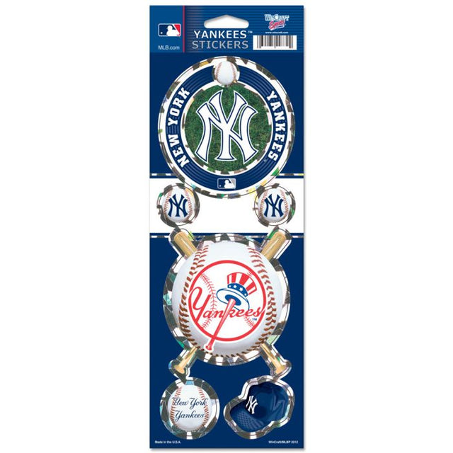 Calcomanía prismática de los Yankees de Nueva York de 4" x 11"